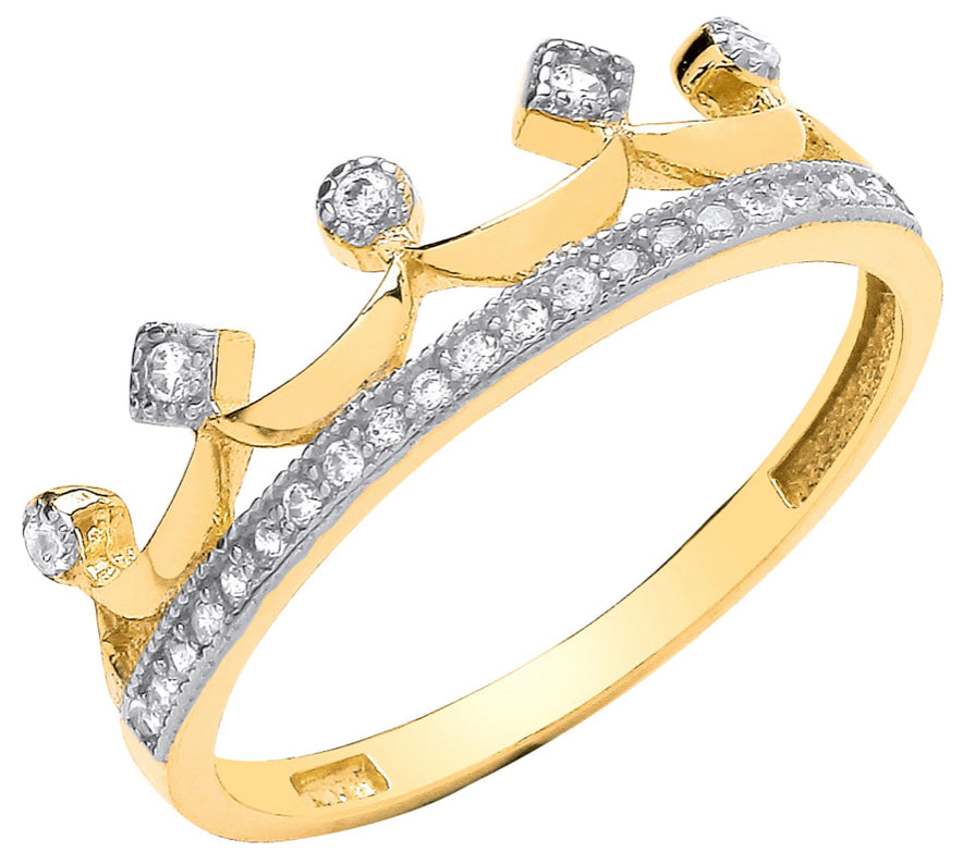 9ct Yellow gold crown Ring