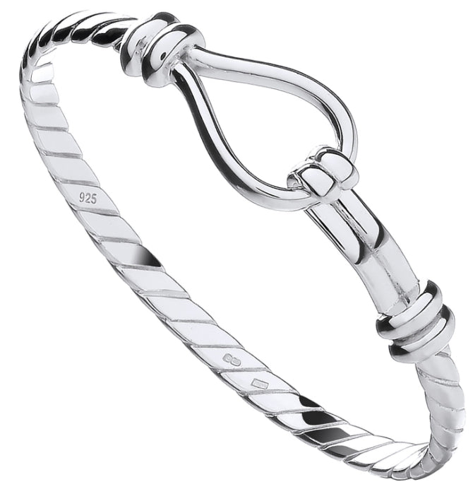 Silver Kids Hook Bangle