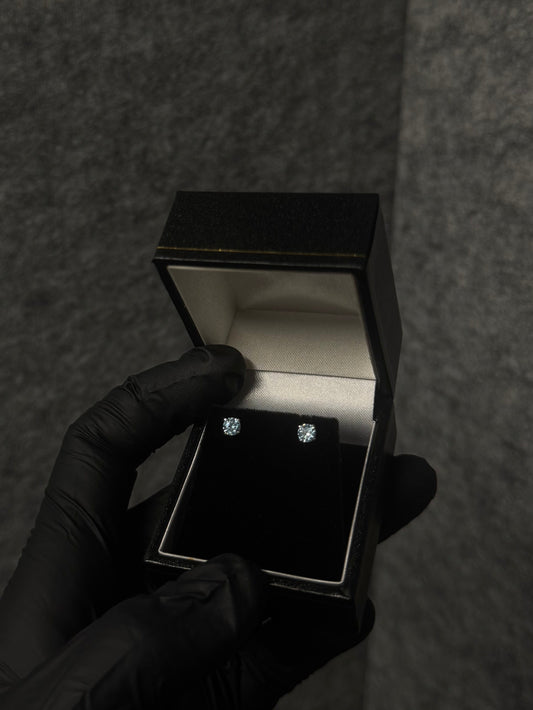 Blue Stone Set Stud Earrings