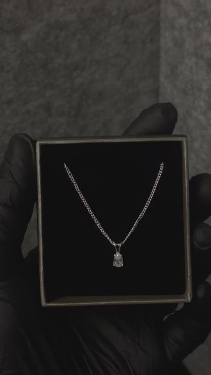 Pear Stone Set Pendant