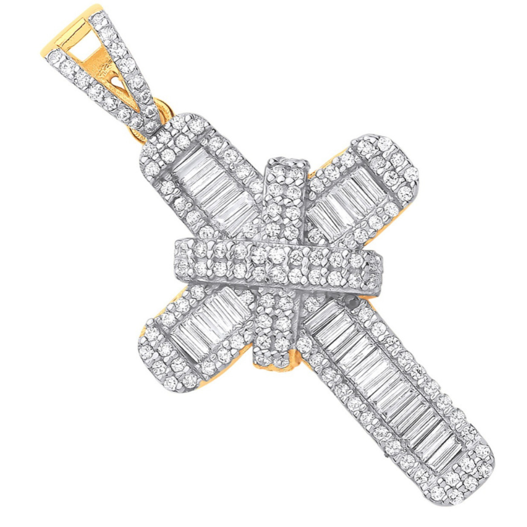Yellow gold Kiss Cross Pendant