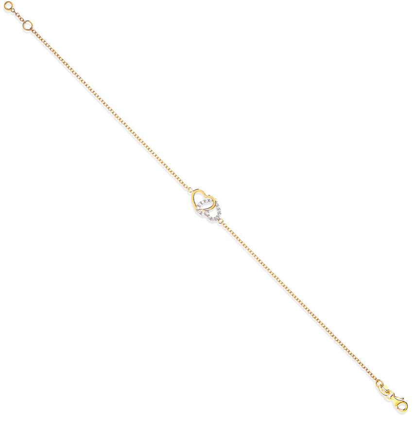 Yellow Gold interlocking hearts bracelet