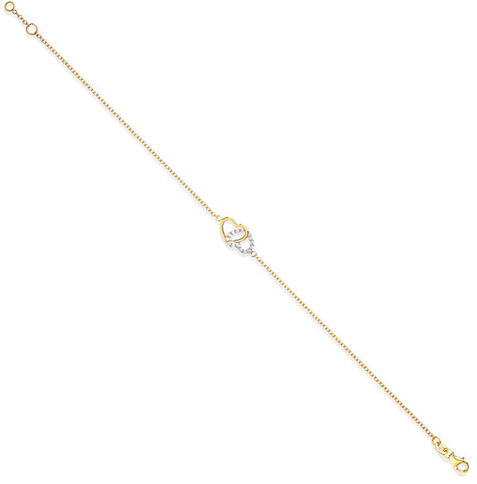 Yellow Gold interlocking hearts bracelet